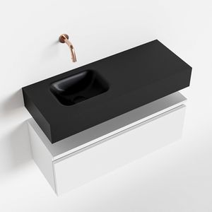 Toiletmeubel Mondiaz Andor | 80 cm | Meubelkleur Talc | Lex vrijhangend wastafel Urban Links | Zonder kraangat