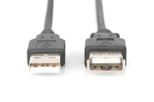 Digitus USB-kabel USB 2.0 USB-A stekker, USB-A bus 3.00 m Zwart AK-300202-030-S