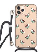 Vogeltjes: iPhone 11 Pro Max Transparant Hoesje met koord