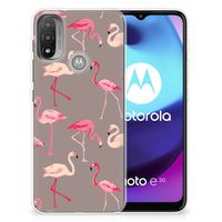 Motorola Moto E20 | E40 TPU Hoesje Flamingo - thumbnail