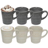 Secret de gourmet Koffiemokken - 6x stuks - 200 ml - kleuren gemixt