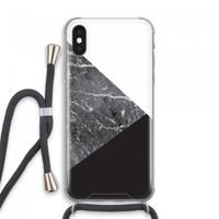 Combinatie marmer: iPhone XS Max Transparant Hoesje met koord