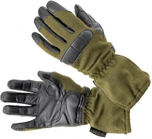 Defcon 5 handschoenen nomex/leer legergroen/zwart