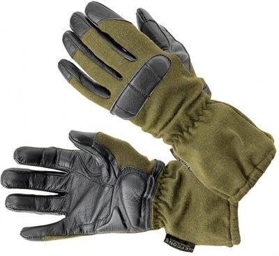 Defcon 5 handschoenen nomex/leer legergroen/zwart
