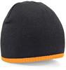 Beechfield CB44C Two-Tone Pull-On Beanie - Black/Fluorescent Orange - One Size