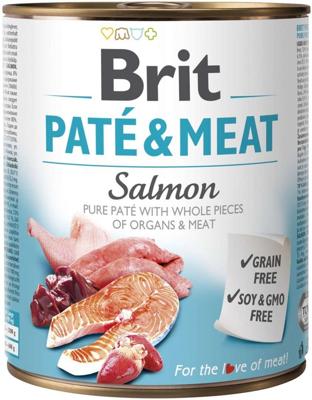 BRIT Paté & Meat met zalm - nat hondenvoer - 800g
