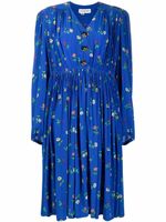 Balenciaga robe oversize en soie à fleurs - Bleu