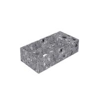 Fontein INK Versus 36x18x9cm Composiet Rechts Met Kraangat Mat Grijs Terrazzo