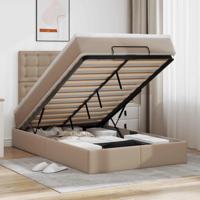 Ottoman bed met matras 120x190 cm kunstleer cappuccinokleurig