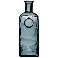 Natural Living Vaas Olive Bottle - marine blauw - glas - 13x27 cm