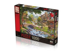 Summer Village Stream Puzzel 1000 Stukjes