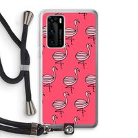 Flamingo: Huawei P40 Transparant Hoesje met koord