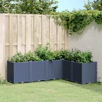 VidaXL Plantenbak 160x120x53 cm polypropeen grijs
