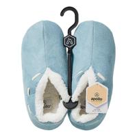 Spaanse sloffen/pantoffels - dames - lichtblauw - polyester - zachte voering