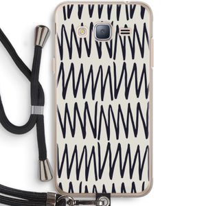 Marrakech Zigzag: Samsung Galaxy J3 (2016) Transparant Hoesje met koord