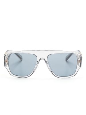 Versace Eyewear lunettes de soleil transparentes à motif Medusa - Gris