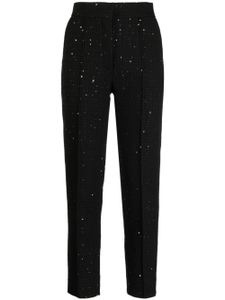 Elie Saab pantalon orné de sequins à taille haute - Noir