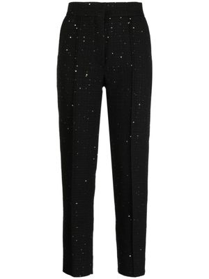 Elie Saab pantalon orné de sequins à taille haute - Noir