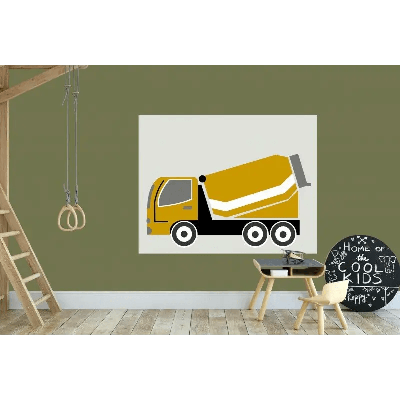 Designed4Kids behangpaneel cementwagen oker