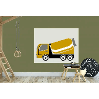 Designed4Kids behangpaneel cementwagen oker