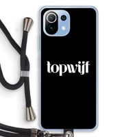 Topwijf Zwart: Xiaomi Mi 11 Lite Transparant Hoesje met koord Topwijf Zwart: Xiaomi Mi 11 Lite Transparant Hoesje met koord