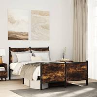 Bedframe zonder matras metaal gerookt eikenkleurig 120x190 cm