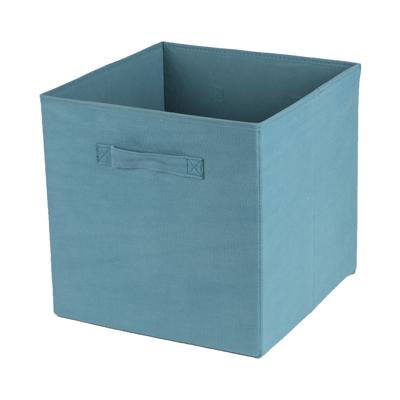 Opbergmand/kastmand Square Box - karton/kunststof - 29 liter - ijsblauw - 31 x 31 cm