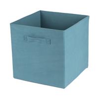 Opbergmand/kastmand Square Box - karton/kunststof - 29 liter - ijsblauw - 31 x 31 cm