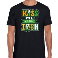 Kiss me im Irish feest shirt / outfit zwart voor heren - St. Patricksday 2XL  - - thumbnail