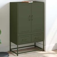 Hoge kast 68x39x111,5 cm staal olijfgroen
