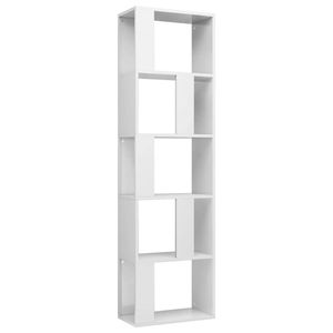 The Living Store Boekenkast - Hoogglans wit - 45 x 24 x 159 cm - 5 grote vakken