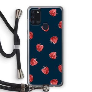 Framboosjes: Samsung Galaxy A21s Transparant Hoesje met koord