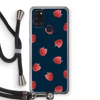 Framboosjes: Samsung Galaxy A21s Transparant Hoesje met koord
