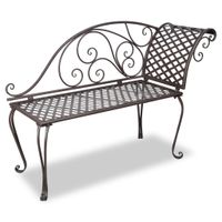 Chaise longue 128 cm staal antiekbruin - thumbnail