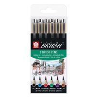 Sakura pigma penseel-set etui 6 basic kleuren