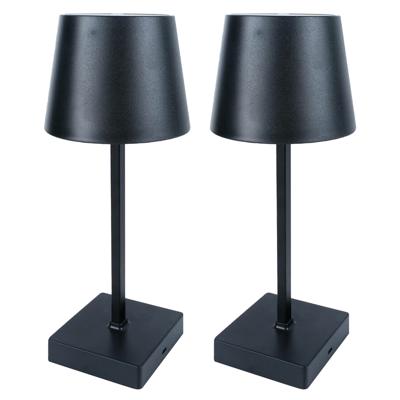 Benson LED tafellamp - 2x - zwart - aanraaksensor - aluminium - 26 cm