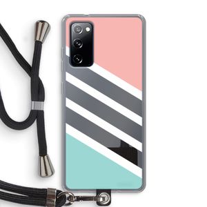 Strepen pastel: Samsung Galaxy S20 FE / S20 FE 5G Transparant Hoesje met koord