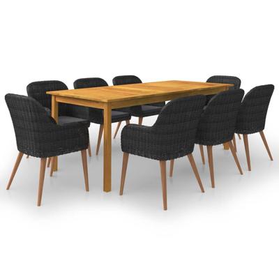 9-delige Tuinset zwart