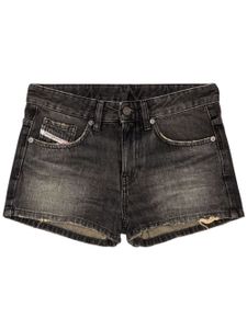 Diesel short en jean à effet usé - Noir