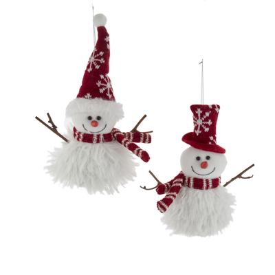 Ornament polyester sneeuwman l22.5cm - Kurt s adler