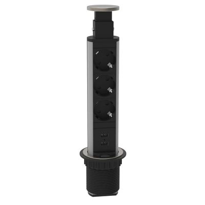 Eyckhaus E1 inschruifbaar tafel contactdoosstrook | 3-voudig stopcontact en 2 x USB - 3073 - 3073-
