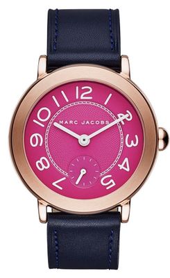 Horlogeband Marc by Marc Jacobs MJ1556 Leder Blauw 18mm