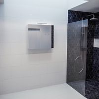 Spiegelkast Vico Cube | 80x70 cm | 1 Deur | Zonder verlichting | Wit mat