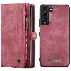 Caseme - Vintage 2 in 1 portemonnee hoes - Samsung Galaxy S22 - Rood