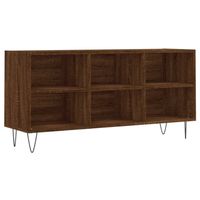 The Living Store Tv-meubel 103-5x30x50 cm bewerkt hout bruineikenkleurig - Kast