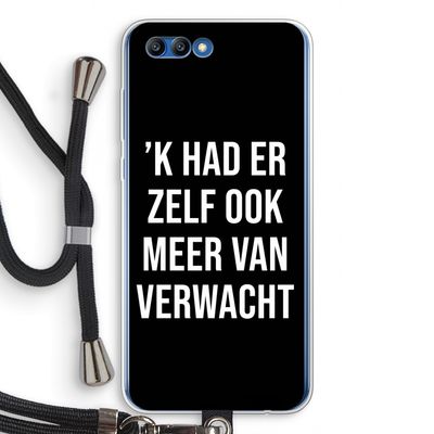 Meer verwacht - Zwart: Honor 10 Transparant Hoesje met koord
