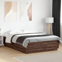 Bedframe met LED-verlichting bruin eikenkleurig 150x200 cm