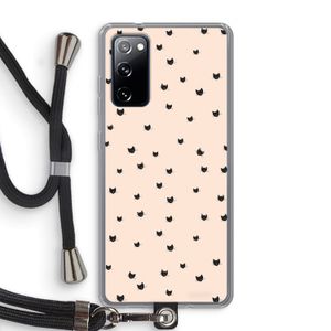 Kleine kattenkopjes: Samsung Galaxy S20 FE / S20 FE 5G Transparant Hoesje met koord