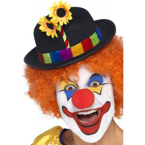 Clowns hoedje met bloemetje   -
