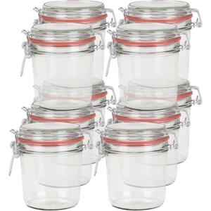 Weckpot/inmaakpot - 10x - glas - 400 ml - met beugelsluiting - transparant